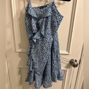 Blue Flower Tie Dress
